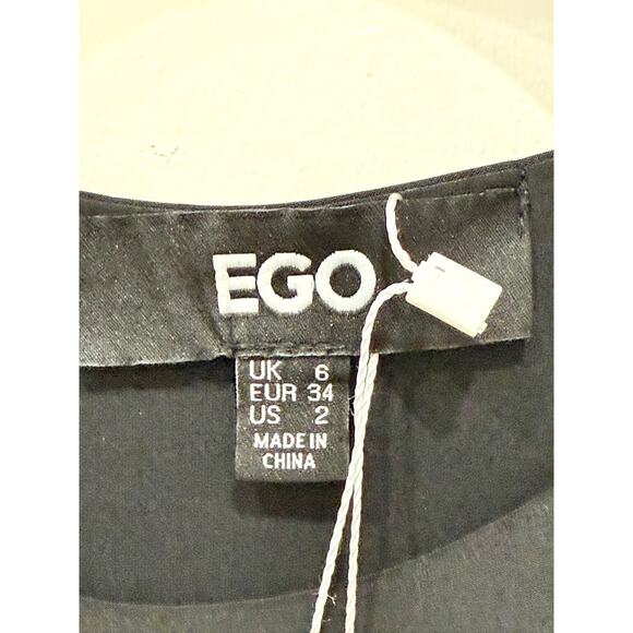 EGO Extreme Cut Out Gold Beaded Split Leg Asymmetric Maxi Dress Black Women's XS - Picture 6 of 7